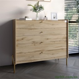 Комод із 4 шухлядами LION Wood із золотими ніжками 100х90х45 Дуб Аппалачі