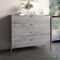 Комод із 4 шухлядами LION Wood із золотими ніжками 100х90х45 Шварцвальд