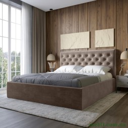 Двоспальне ліжко з м`яким узголів`ям LION Аврора Лілі 09 180х200