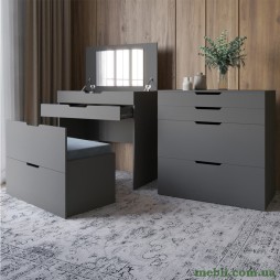 Комод-трюмо із дзеркалом, нішею під сидінням та шухлядою LION Азія Антрацит