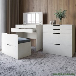 Комод-трюмо із дзеркалом, нішею під сидінням та шухлядою LION Азія Бетон sТyle