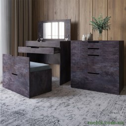 Комод-трюмо із дзеркалом, нішею під сидінням та шухлядою LION Азія Бетон темний