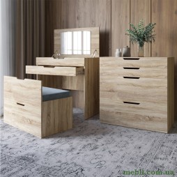 Комод-трюмо із дзеркалом, нішею під сидінням та шухлядою LION Азія Дуб Сонома