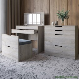 Комод-трюмо із дзеркалом, нішею під сидінням та шухлядою LION Азія Шварцвальд