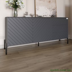 Комод з чорними металевими ніжками LION Амарант 168x40x76,5 Антрацит/Графітовий