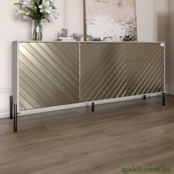 Комод з чорними металевими ніжками LION Амарант 168x40x76,5 Кашемір/Перламутровий металік