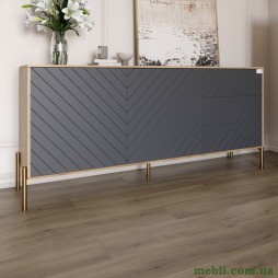 Комод з золотими металевими ніжками LION Амарант 168x40x76,5 Дуб Аппалачі/Графітовий