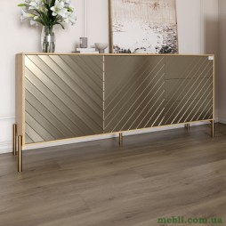 Комод з золотими металевими ніжками LION Амарант 168x40x76,5 Дуб Артизан/Перламутровий металік