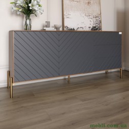 Комод з золотими металевими ніжками LION Амарант 168x40x76,5 Дуб Ліворно/Графітовий