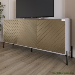 Тумба під телевізор із чорними металевими ніжками LION Амарант 168x40x76,5 Кашемір/Перламутровий металік