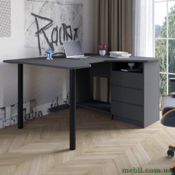 Геймерський комп'ютерний стіл LION Буст кутовий з шухлядами Антрацит