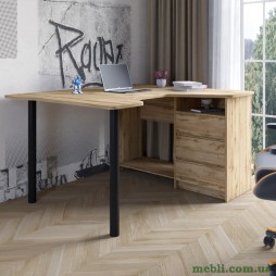 Геймерський комп'ютерний стіл LION Буст кутовий з шухлядами Дуб Аппалачі