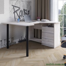 Геймерський комп'ютерний стіл LION Буст кутовий з шухлядами Самоа Димчастий