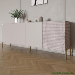 Комод на золотих металевих ніжках LION Грей 204x38x76,5 Кашемір/Камінь