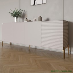 Комод на золотих металевих ніжках LION Грей 204x38x76,5 Кашемір/Кашемір