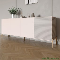 Комод на золотих металевих ніжках LION Грей 204x38x76,5 Рожевий/Кашемір