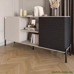 Комод відкритий на чорних металевих ніжках LION Грей Кашемір/Асфальт