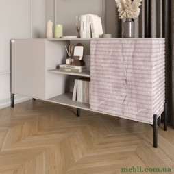 Комод відкритий на чорних металевих ніжках LION Грей Кашемір/Камінь