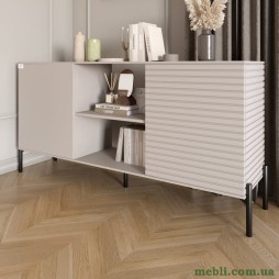 Комод відкритий на чорних металевих ніжках LION Грей Кашемір/Кашемір