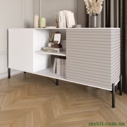 Комод відкритий на чорних металевих ніжках LION Грей Німфея Альба/Кашемір