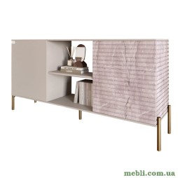 Комод відкритий на золотих металевих ніжках LION Грей Кашемір/Камінь