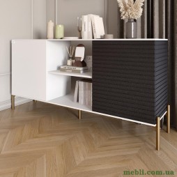 Комод відкритий на золотих металевих ніжках LION Грей Німфея Альба/Асфальт