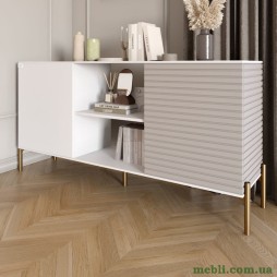 Комод відкритий на золотих металевих ніжках LION Грей Німфея Альба/Кашемір