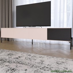 Тумба під телевізор на чорних металевих ніжках LION Грей Рожевий/Асфальт