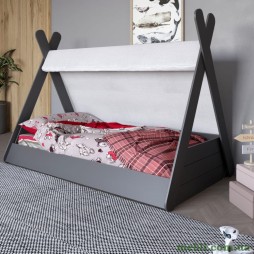 Дитяче ліжко з балдахіном LION Інді Антрацит