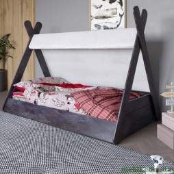 Дитяче ліжко з балдахіном LION Інді Бетон темний