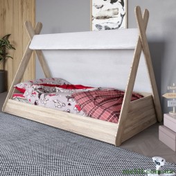 Дитяче ліжко з балдахіном LION Інді Дуб Сонома