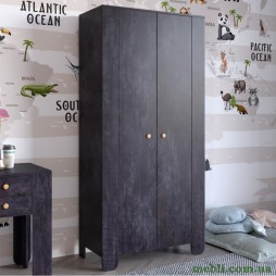 Шафа розпашна дводверна в дитячу кімнату 900х450х1900 LION Інді Бетон темний