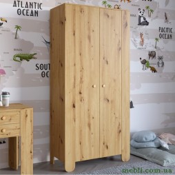 Шафа розпашна дводверна в дитячу кімнату 900х450х1900 LION Інді Дуб Артизан