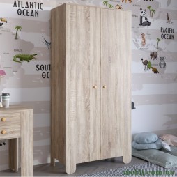 Шафа розпашна дводверна в дитячу кімнату 900х450х1900 LION Інді Дуб сонома
