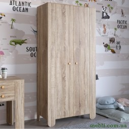 Шафа розпашна дводверна в дитячу кімнату 900х450х1900 LION Інді Дуб сонома трюфель