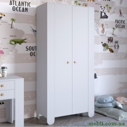 Шафа розпашна дводверна в дитячу кімнату 900х450х1900 LION Інді Німфея Альба (білий)