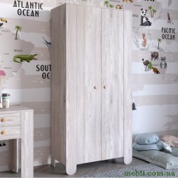 Шафа розпашна дводверна в дитячу кімнату 900х450х1900 LION Інді Самоа Димчастий