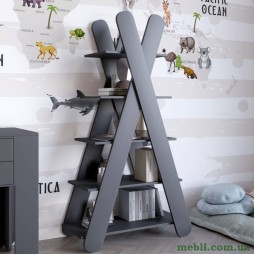 Стелаж відкритий із 5 полицями LION Інді Антрацит