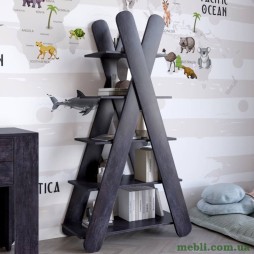 Стелаж відкритий із 5 полицями LION Інді Бетон темний