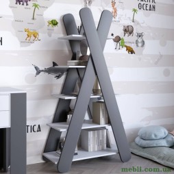 Стелаж відкритий із 5 полицями LION Інді Німфея Альба/Антрацит