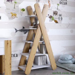 Стелаж відкритий із 5 полицями LION Інді Німфея Альба/Дуб Артизан