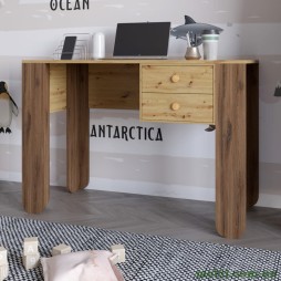 Письмовий стіл з 2-ма ящиками LION Інді Дуб Артизан/Дуб Ліворно