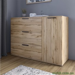 Комод LION Краш з трьома висувними шухлядами та закритими полицями Дуб аппалачі