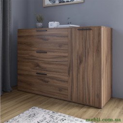 Комод LION Краш з трьома висувними шухлядами та закритими полицями Дуб ліворно