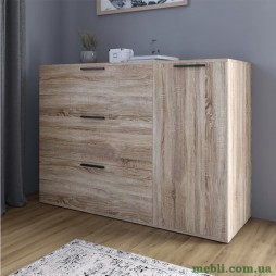 Комод LION Краш з трьома висувними шухлядами та закритими полицями Дуб сонома трюфель