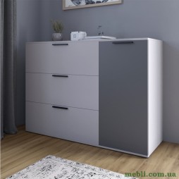 Комод LION Краш з трьома висувними шухлядами та закритими полицями Кашемір/Антрацит