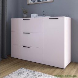 Комод LION Краш з трьома висувними шухлядами та закритими полицями Рожевий