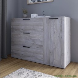Комод LION Краш з трьома висувними шухлядами та закритими полицями Шварцвальд