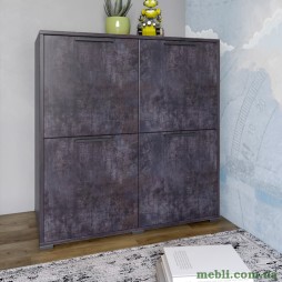 Тумба чотирьохдверна LION Краш 82x43x86 Бетон темний