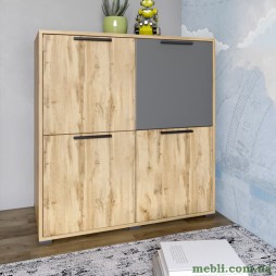 Тумба чотирьохдверна LION Краш 82x43x86 Дуб аппалачі/Антрацит